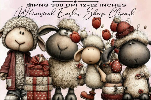 Download Whimsical Easter Sheep Clipart - Sheep clipart Collection