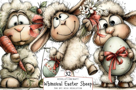 Download Whimsical Easter Sheep Clipart - Sheep clipart Collection