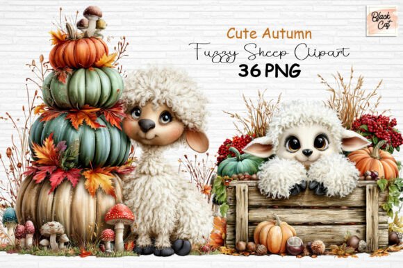 Download Cute Autumn Fuzzy Sheep Clipart PNG - Sheep clipart Collection
