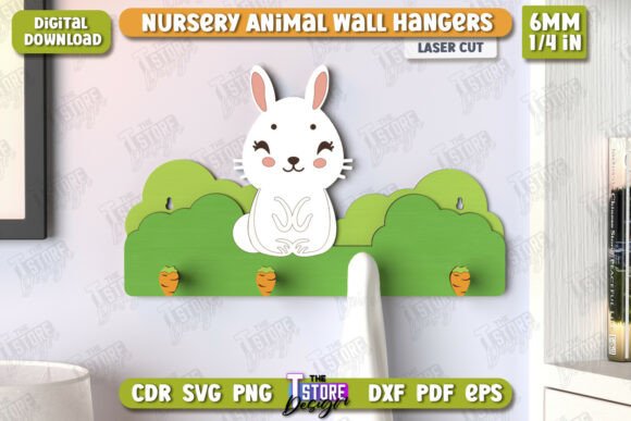 Download Nursery Bunny Wall Hangers Laser Cut - Nursery bunny Collection
