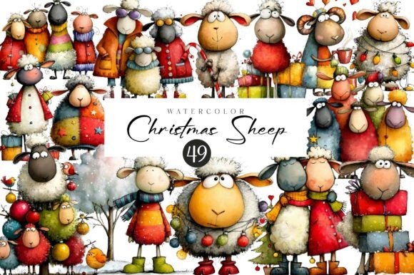 Download Funny Christmas Sheep Clipart - Sheep clipart Collection