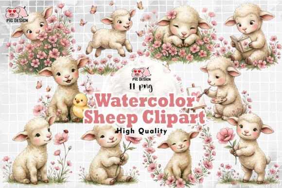 Download Watercolor Sheep Clipart PNG - Sheep clipart Collection