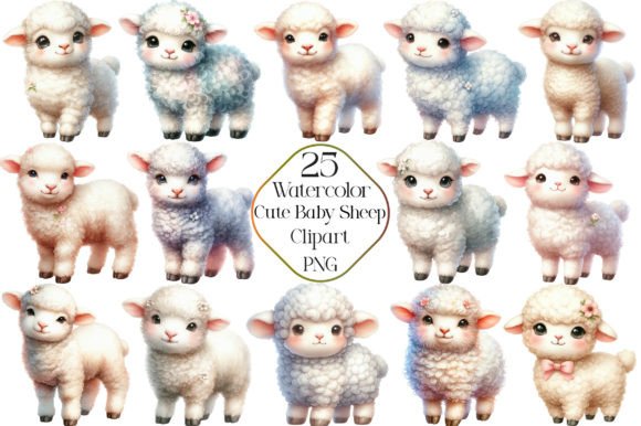 Download Watercolor Cute Baby Sheep Clipart - Sheep clipart Collection